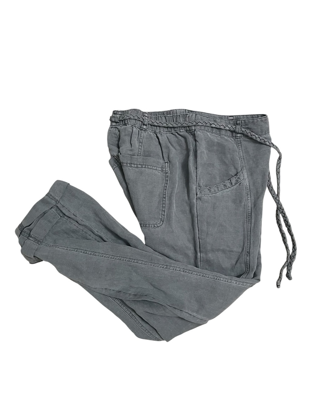 C&C California Washed Charcoal Drawstring Sweatpants Linen Cuffed New NWT